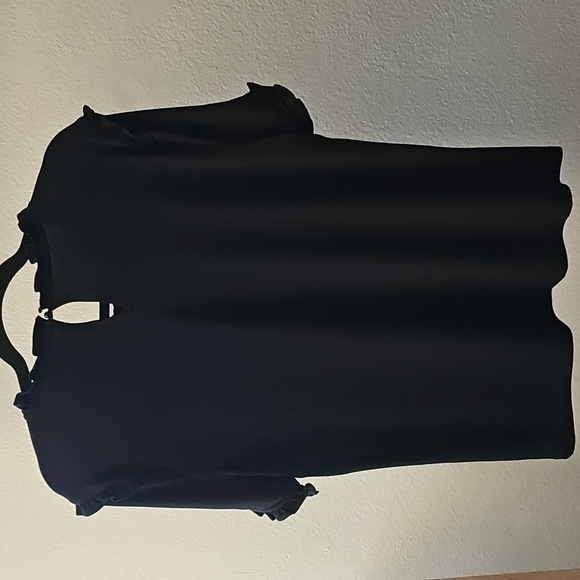 Karl Lagerfeld Black Ruffle Accents Top. - Picture 2 of 5